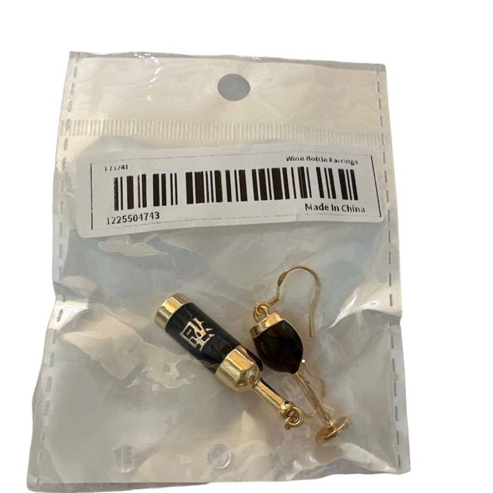 Set Of Wine And Glass Earrings Brand New